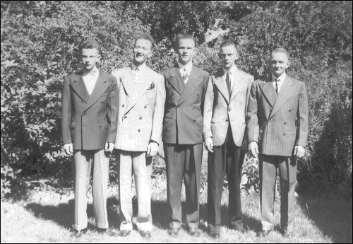 Don, Dale, Jess, Herb, and Ray. This is the last time we were all together. 1948.
