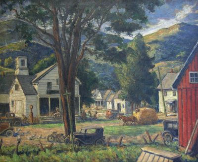 Painting of Plymouth Notch, Vermont, Calvin Coolidge's home town