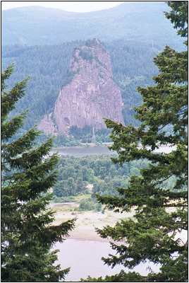 Beacon Rock from the south (from across the Columbia)