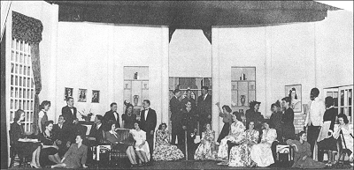 Cast of Stage Door; Ray is fourth from left, standing