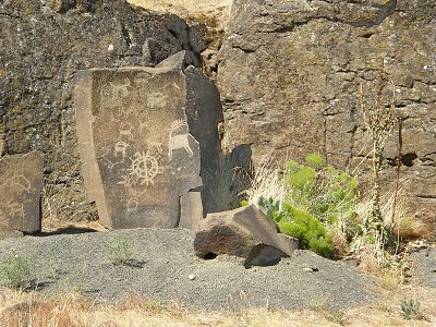 Petroglyph on display